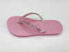 Custom Logo Diamond Women Ladies Wedge Sandal Slipper Cheap Beach PVC Strap Flip Flop