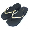 2024 High Quality Cheap Factory Manufacture Fashion Pearl Wedge Shoes Flip Flop Slipper Ladies Heel Shoes