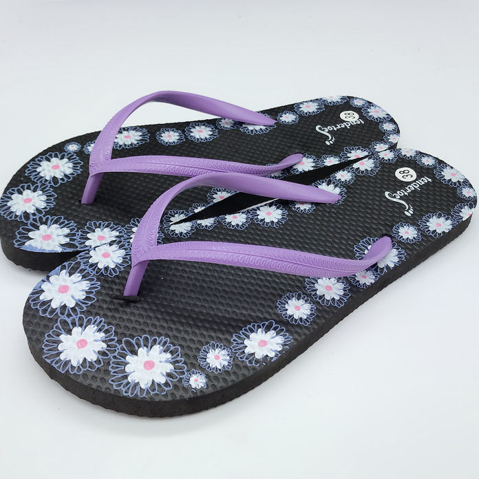 2024 Hot Selling Africa Women Flip Flops Pvc Upper Flower Print Slipper