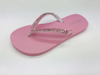 Custom Logo Diamond Women Ladies Wedge Sandal Slipper Cheap Beach PVC Strap Flip Flop