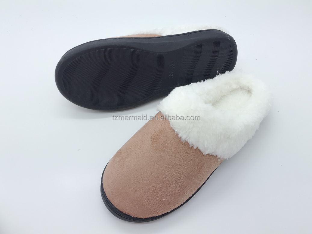 2024 Custom Winter Fashion Simple Home Women Winter Fur Warm Cute House Slippers Indoor for Lady