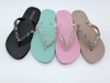Custom Logo Diamond Women Ladies Wedge Sandal Slipper Cheap Beach PVC Strap Flip Flop