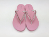 Custom Logo Diamond Women Ladies Wedge Sandal Slipper Cheap Beach PVC Strap Flip Flop