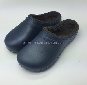 Men/women Clogs with Fur,warm Winter Indoor Clog slippers ,Unisex Kids Eva Clogs
