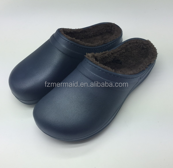 Men/women Clogs with Fur,warm Winter Indoor Clog slippers ,Unisex Kids Eva Clogs