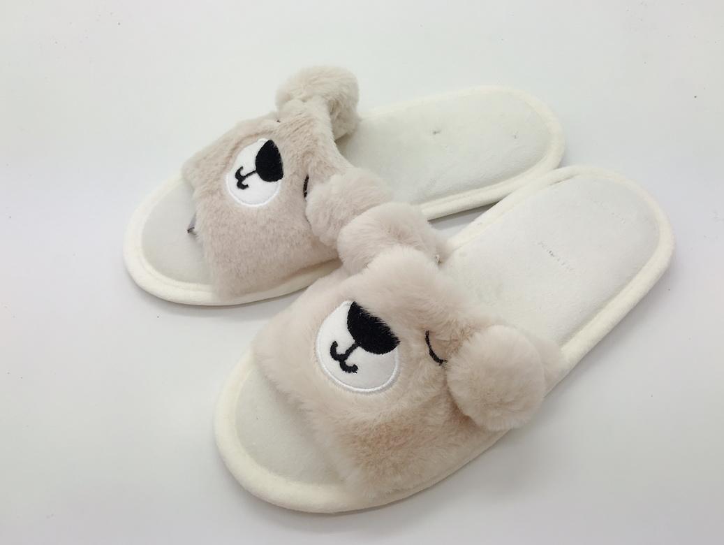 2024 Custom Winter Fashion Simple Home Women Winter Fur Warm Cute House Slippers Indoor for Lady