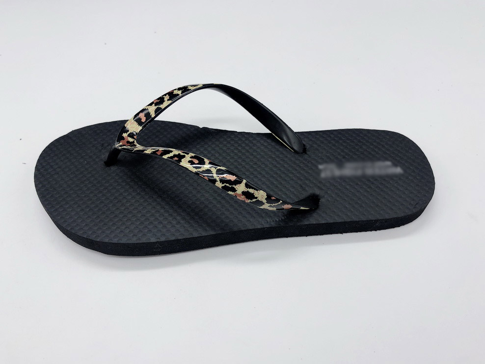 2024hot Sell Summer Film Leopard Upper Slipper for Lady Women Rubber Beach Flip Flops for Outdoor