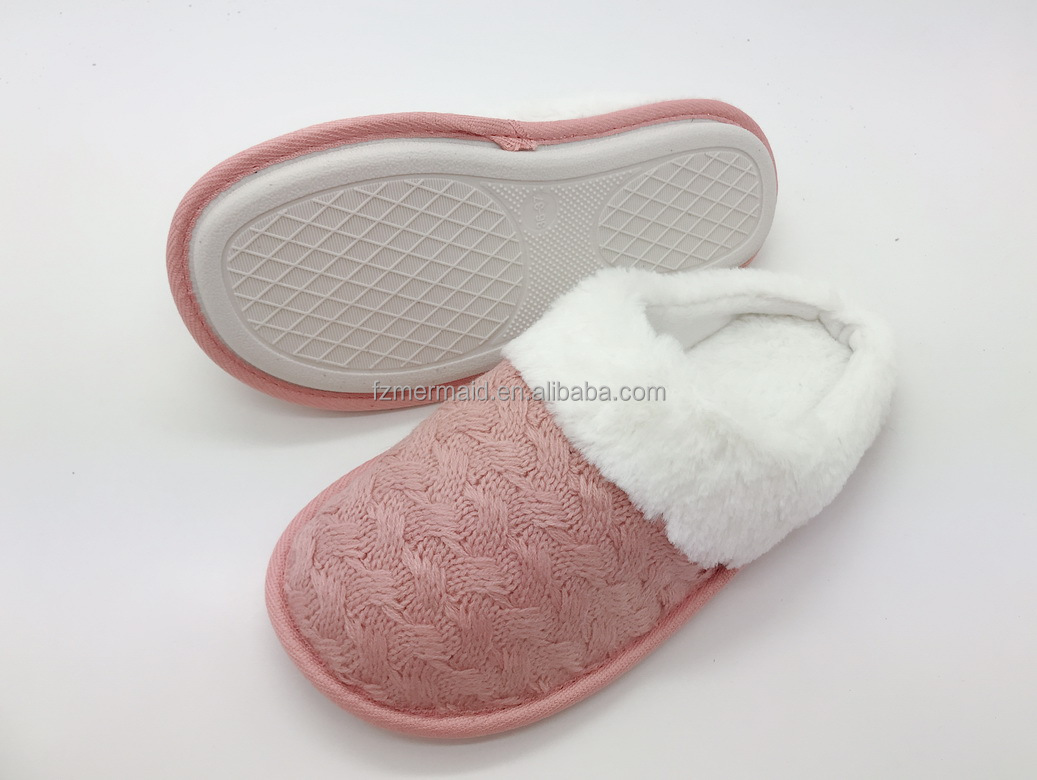 2024 Custom Winter Fashion Simple Home Women Winter Fur Warm Cute House Slippers Indoor for Lady