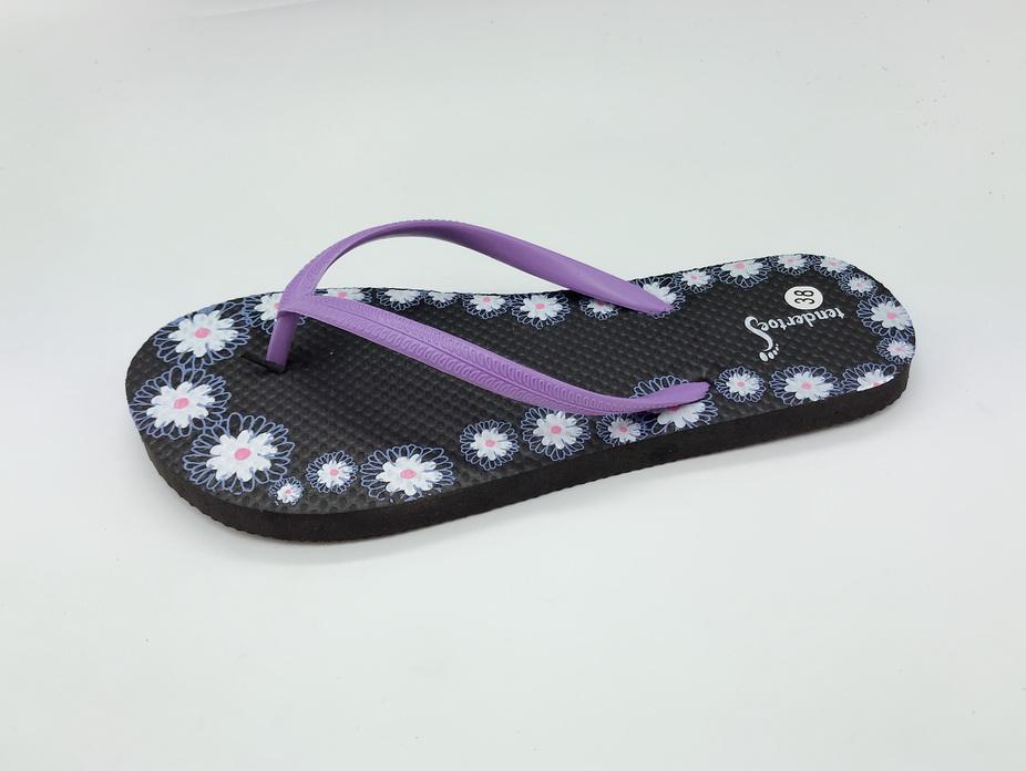 2024 Hot Selling Africa Women Flip Flops Pvc Upper Flower Print Slipper