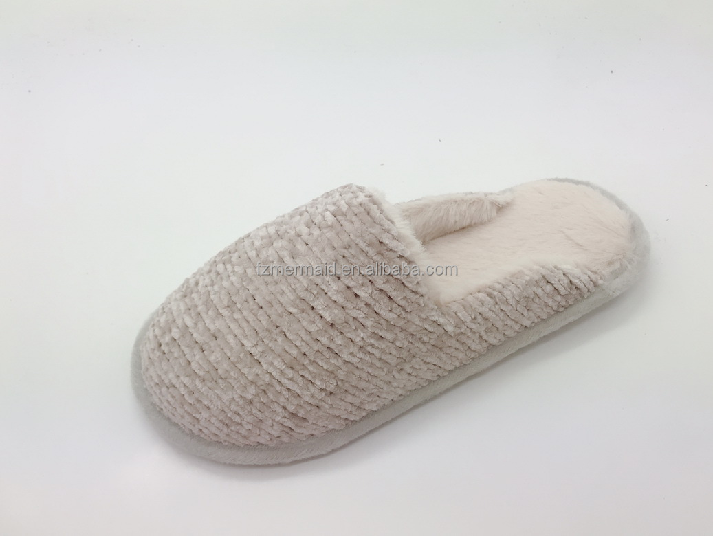 2024 Custom Winter Fashion Simple Home Women Winter Fur Warm Cute House Slippers Indoor for Lady