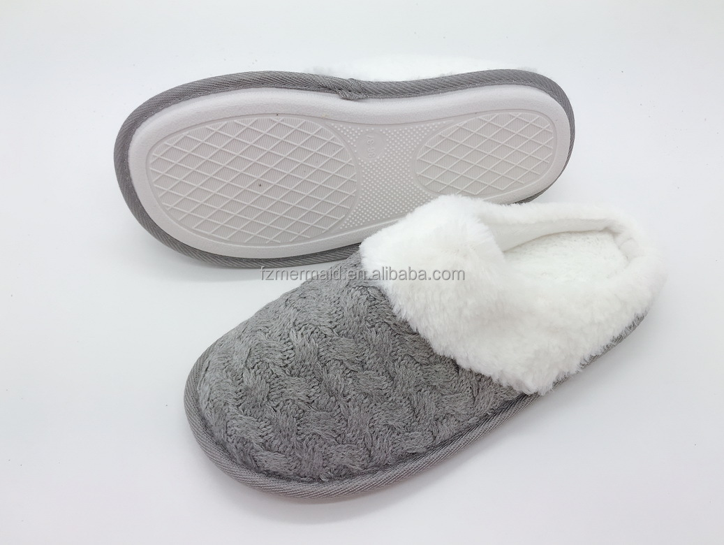 2024 Custom Winter Fashion Simple Home Women Winter Fur Warm Cute House Slippers Indoor for Lady